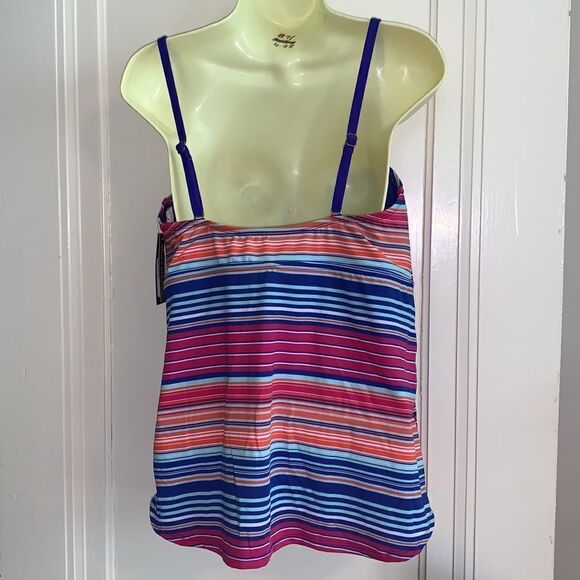 NWT a.n.a multi striped tankini swimsuit top - Picture 6 of 9